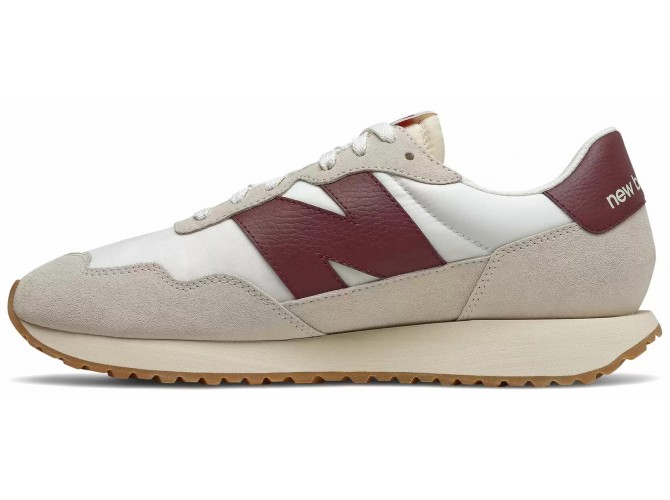 Кроссовки New Balance 237 70's Vintage Core белые с бордовым