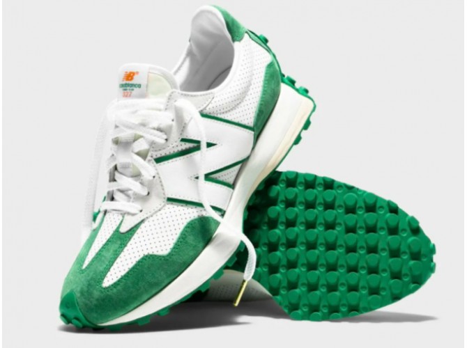 Кроссовки New Balance WS 327 Green белые с зеленым
