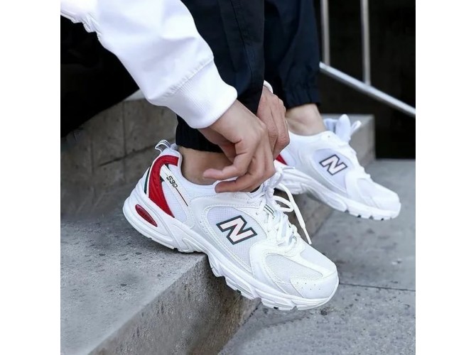 Кроссовки New Balance 530 Белые с красным спортивные