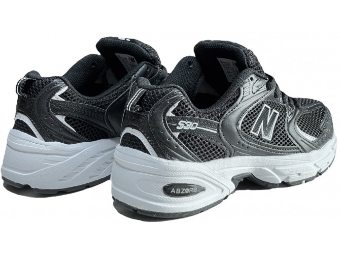 New Balance 530 черные с белым спортивные