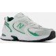 New Balance 530 White with nightwatch green