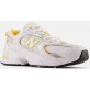 New Balance 530 White with vibrant apricot