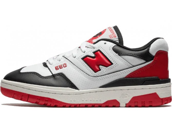 Кроссовки New Balance 550 Black/Red кожаные
