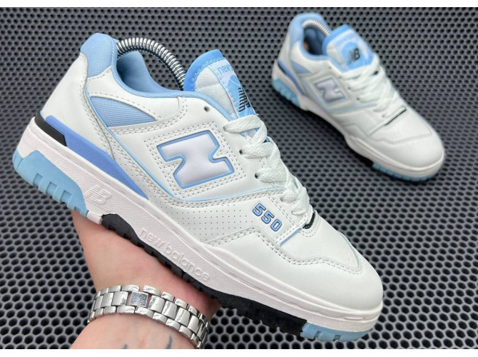 New Balance 550 Blue белые с голубым