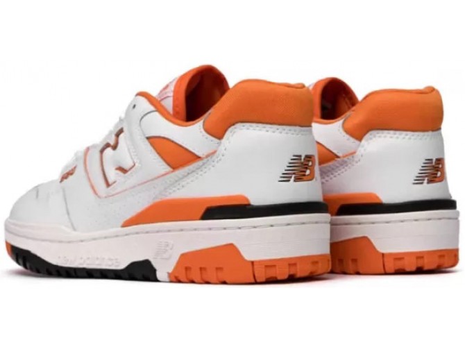 New Balance 550 Varsity Orange белые с оранжевым