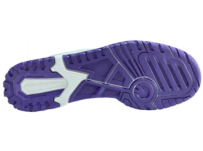 New Balance 550 white prism purple женские белые с фиолетовым
