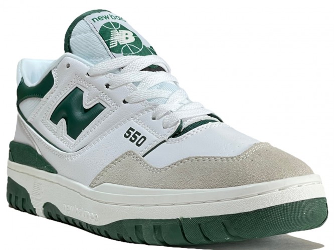 New Balance 550 White Team Forest Green