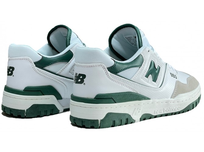 New Balance 550 White Team Forest Green