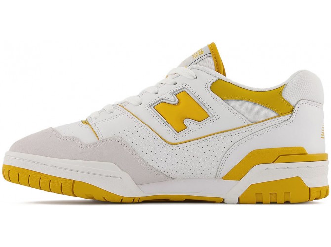 New Balance 550 White/Yellow белые с желтым