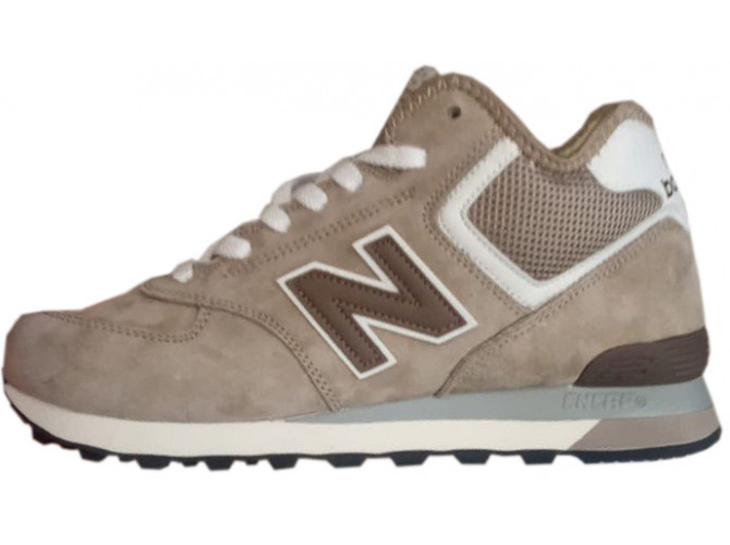 New Balance 574 Mid Beige Brown Grey с мехом