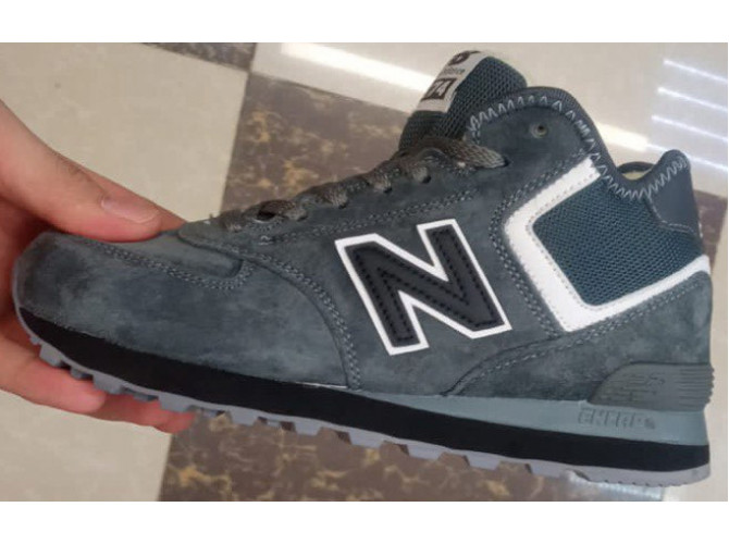 New Balance 574 Mid Deep Grey Black с мехом