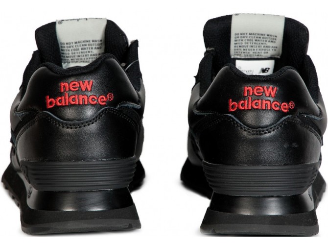 New Balance 574 All Black мужские кожаные