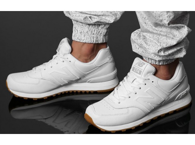 New Balance 574 All White Кожаные
