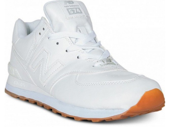 New Balance 574 All White Кожаные