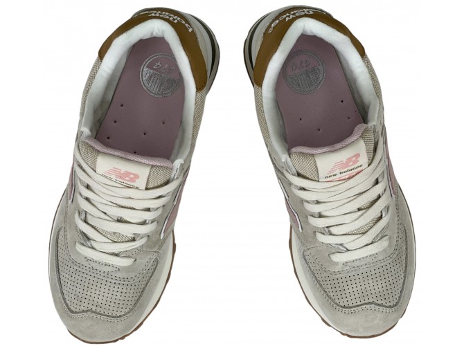 New Balance 574 бежевые с розовым женские
