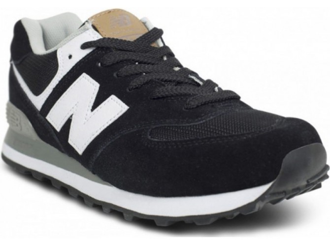 New Balance 574 Черно-серые замшевые