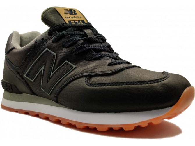 Кроссовки New Balance 574 женские черно-зеленые