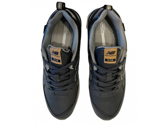 Кроссовки New Balance 574  мужские черные кожаные матовые