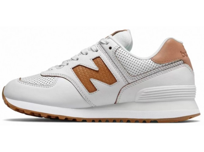 New Balance 574 Classic  женские бело-коричневые
