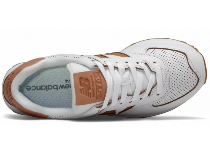 New Balance 574 Classic  женские бело-коричневые