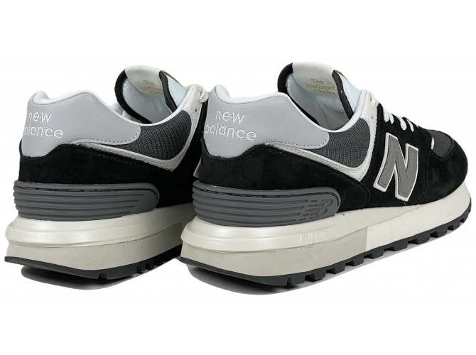 New Balance 574 Core темно-серые с черным мужские замшевые