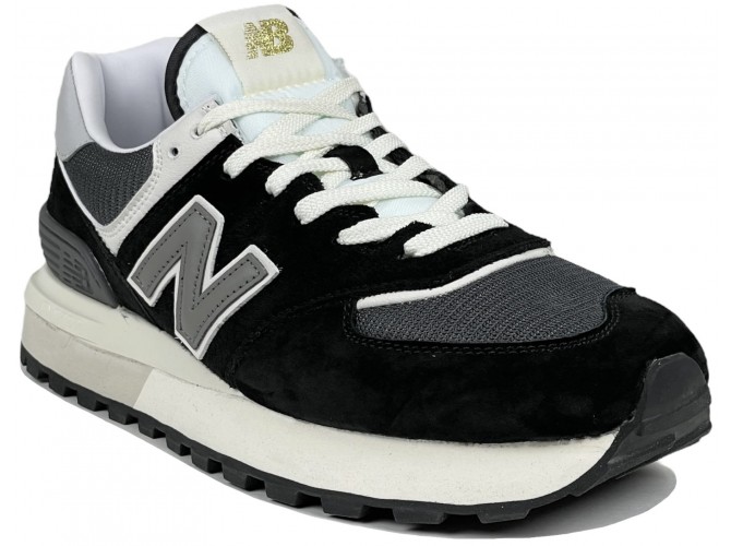 New Balance 574 Core темно-серые с черным мужские замшевые
