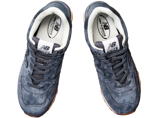 New Balance 574 deep blue мужские замшевые