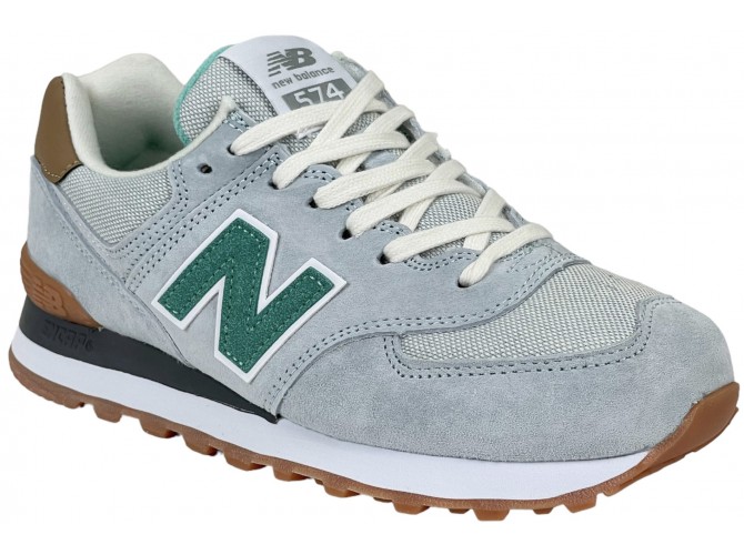 New Balance 574 голубые с зеленым женские