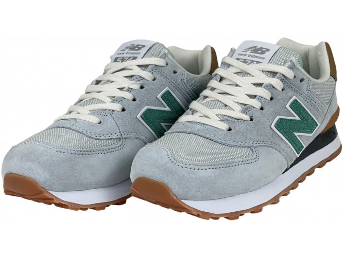 New Balance 574 голубые с зеленым женские