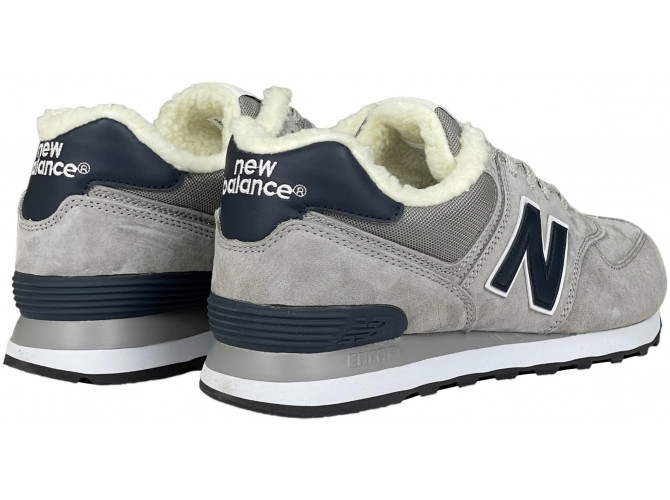 New Balance 574 Grey Blue с мехом