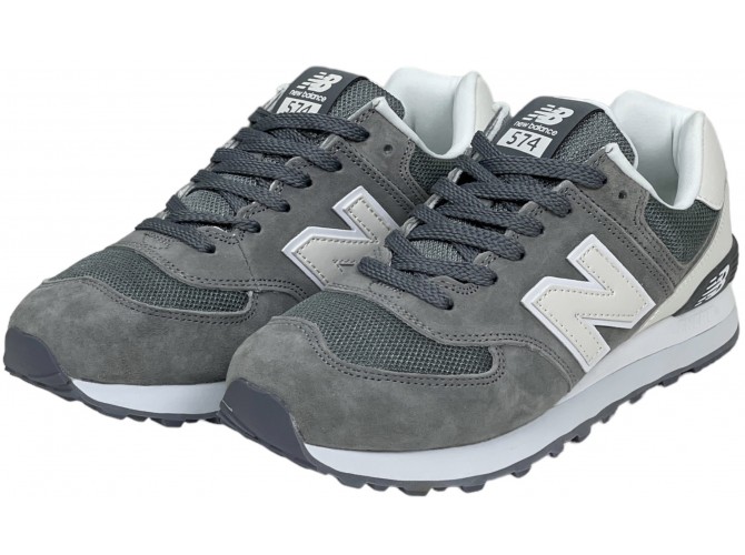 New Balance 574 Grey White серые с белым