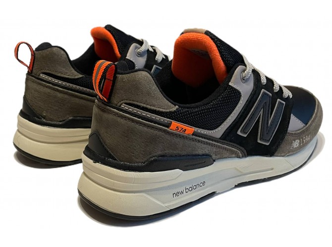 New Balance 574 Хаки Cерые с синим