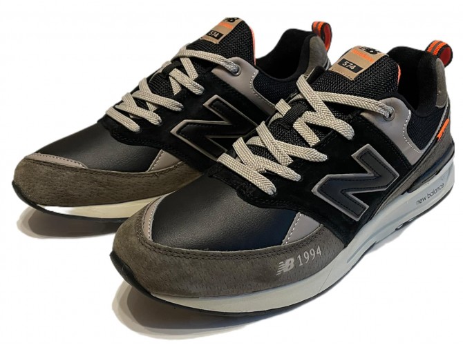 New Balance 574 Хаки Cерые с синим