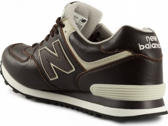 Кроссовки New Balance 574 мужские коричневые с белым