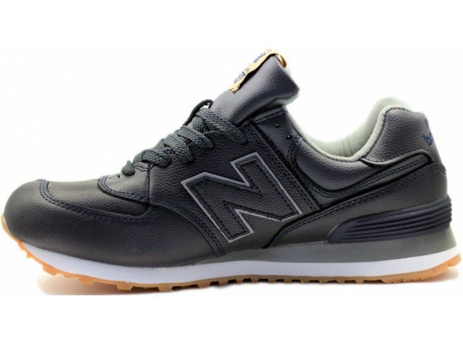 Кроссовки New Balance 574 Кожаные чёрные