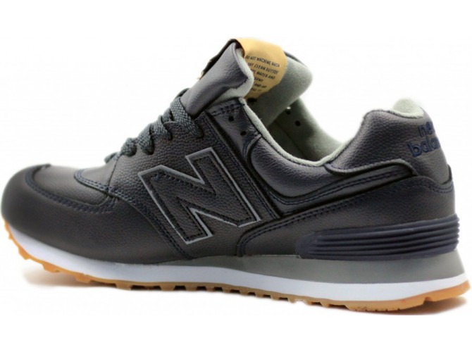 Кроссовки New Balance 574 Кожаные чёрные