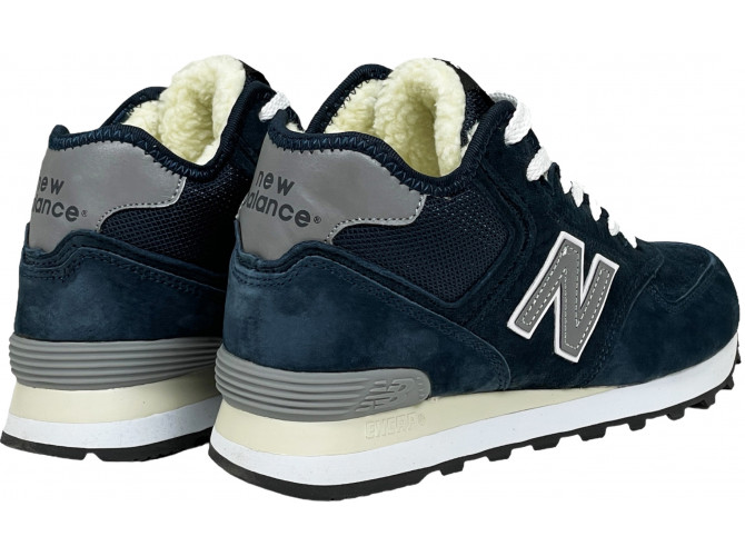 New Balance 574 Mid Blue Grey с мехом