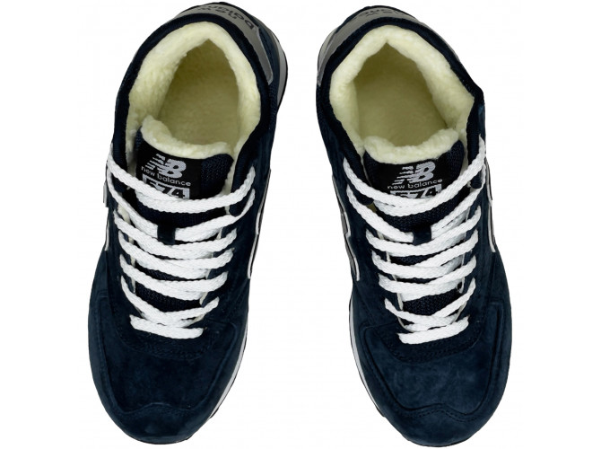 New Balance 574 Mid Blue Grey с мехом