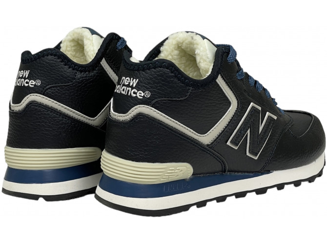 New Balance 574 Mid Blue Leather с мехом