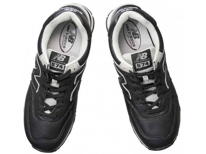 New Balance 574 мужские черные кожаные