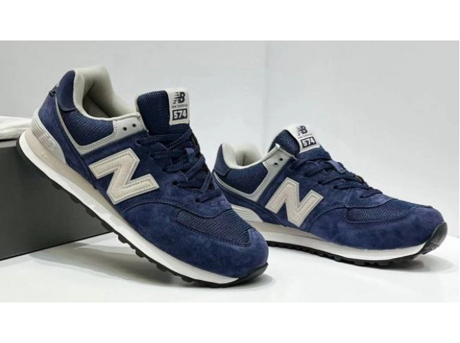 New Balance 574 Blue Cream White