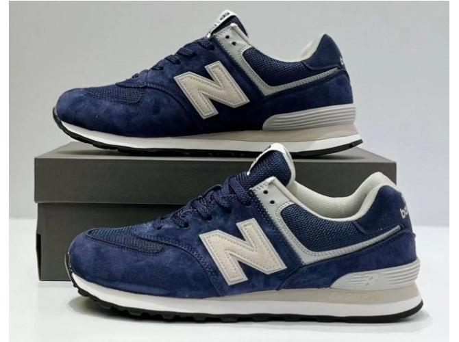 New Balance 574 Blue Cream White