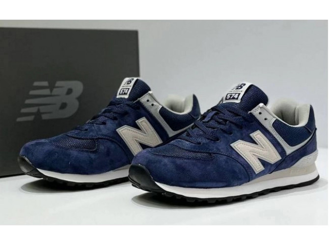 New Balance 574 Blue Cream White