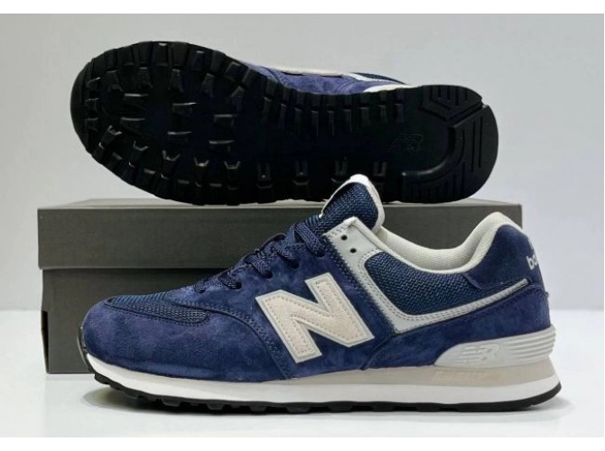 New Balance 574 Blue Cream White
