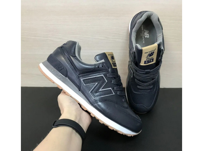 New Balance 574 Dark Blue Кожаные