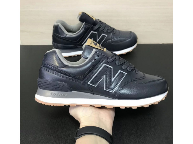 New Balance 574 Dark Blue Кожаные