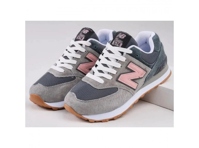 New Balance 574 Grey Purple Pink