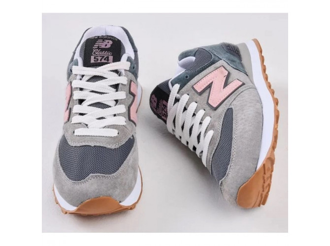 New Balance 574 Grey Purple Pink