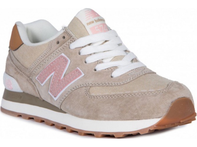 New Balance 574 Пудровые с розовым замшевые женские