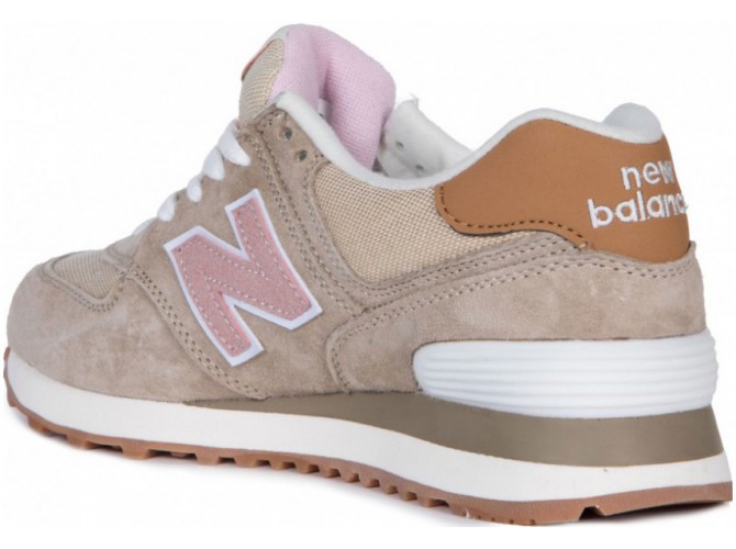 New Balance 574 Пудровые с розовым замшевые женские